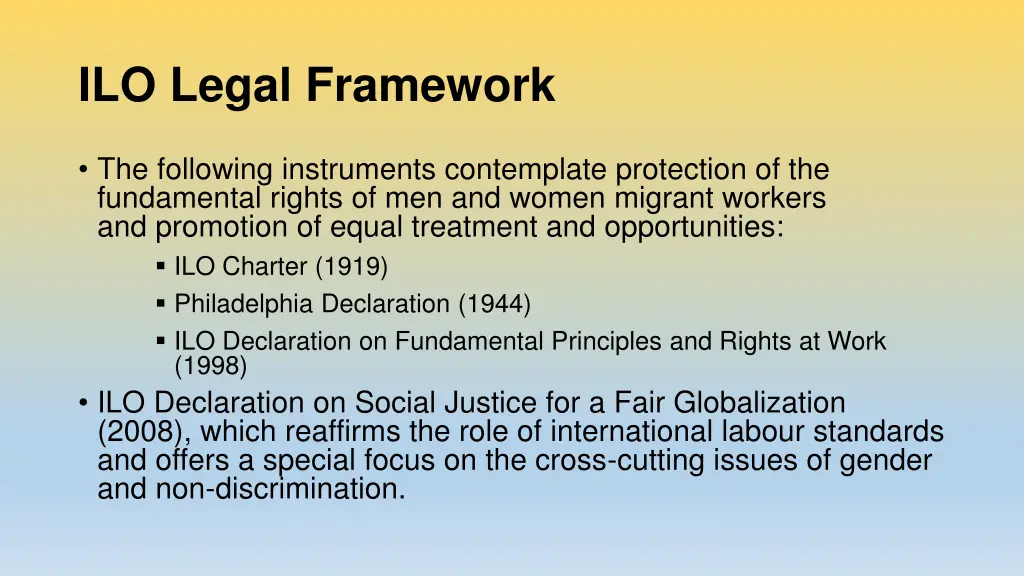 ilo legal framework