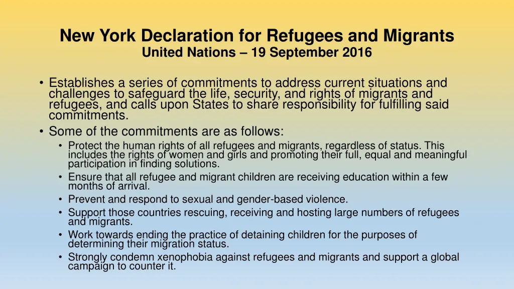 new york declaration for refugees and migrants