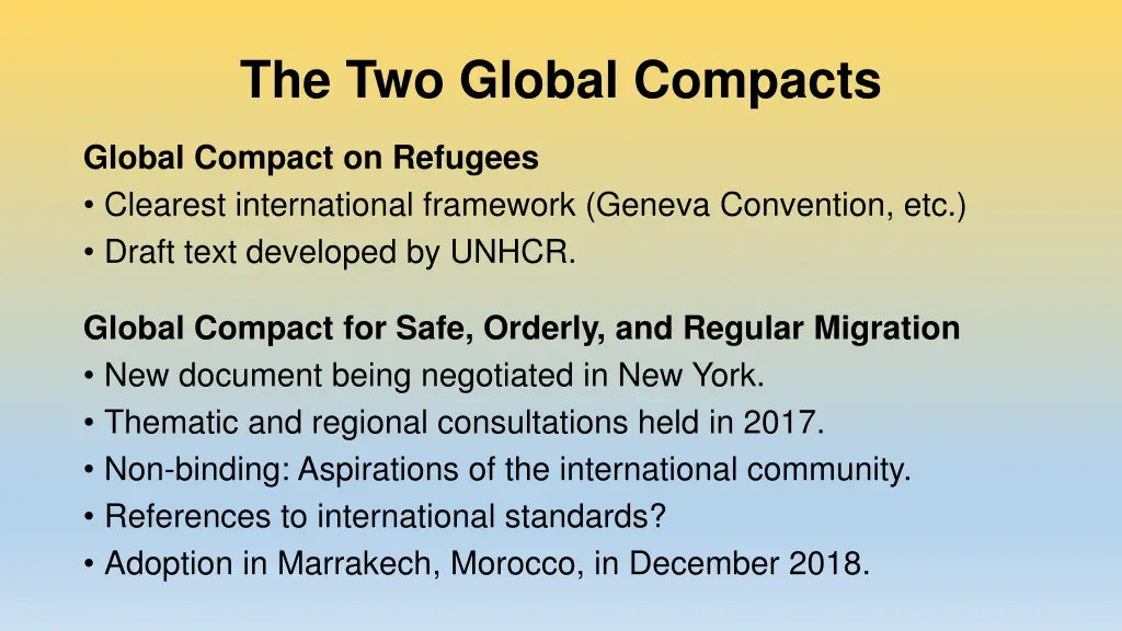 the two global compacts