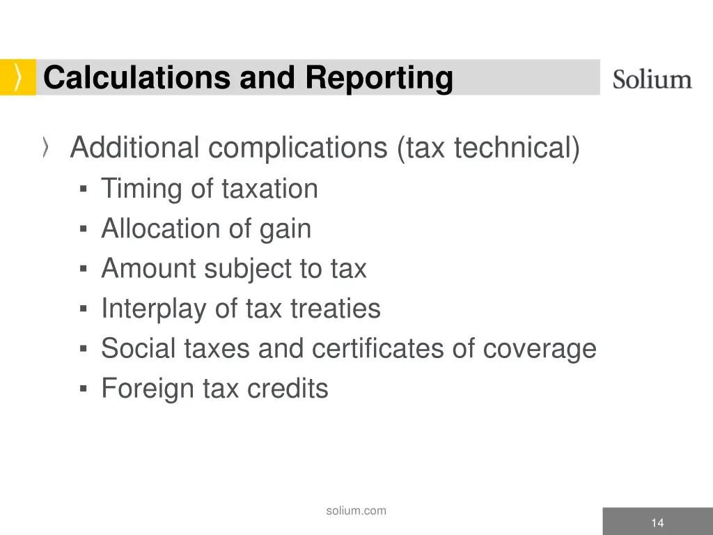 calculations and reporting
