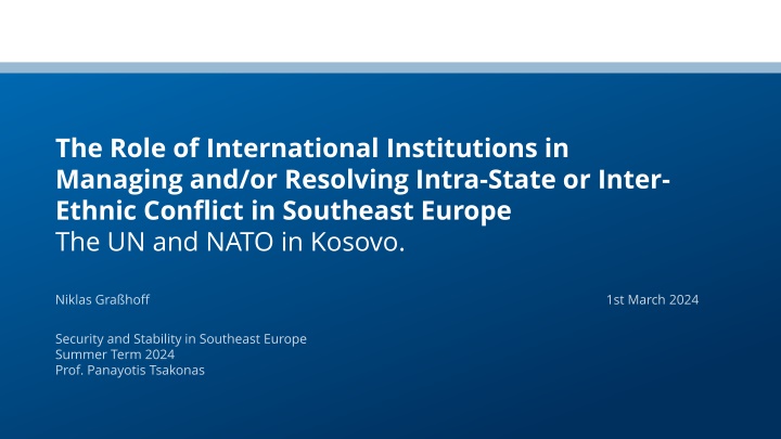 the role of international institutions