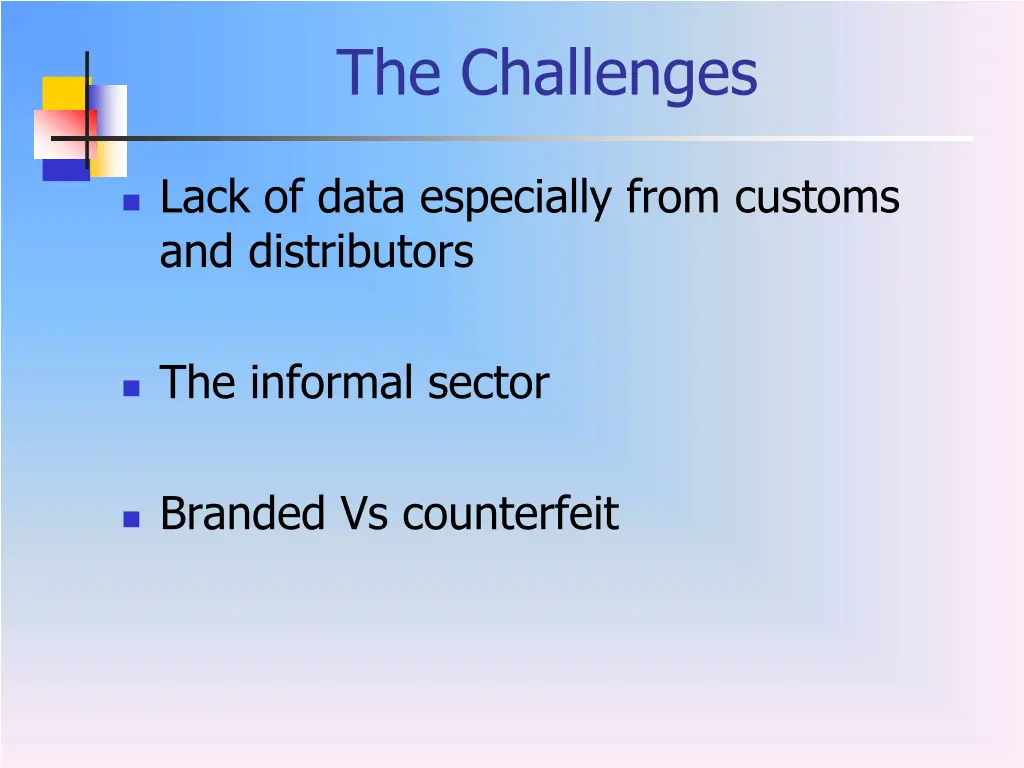 the challenges