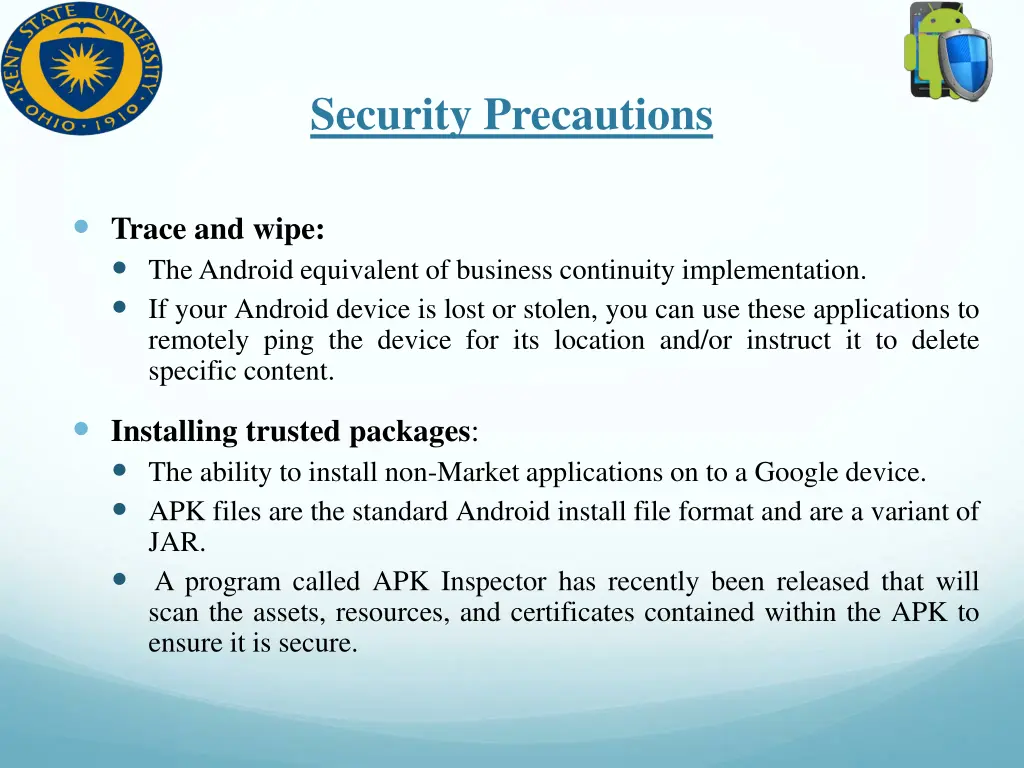 security precautions 1