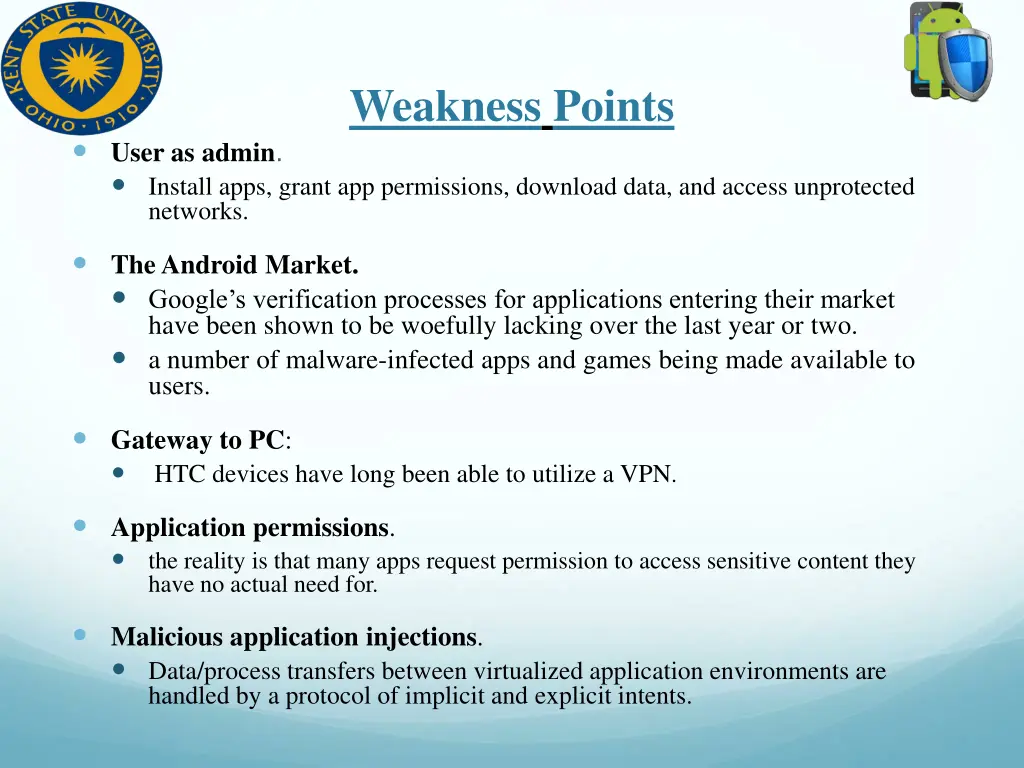 weakness points