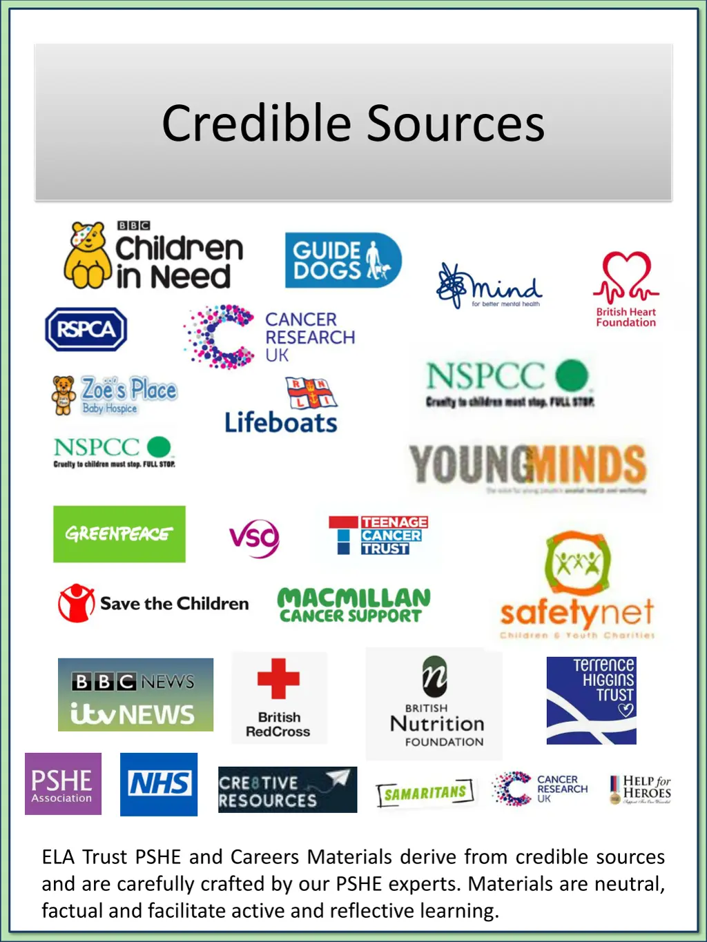 credible sources