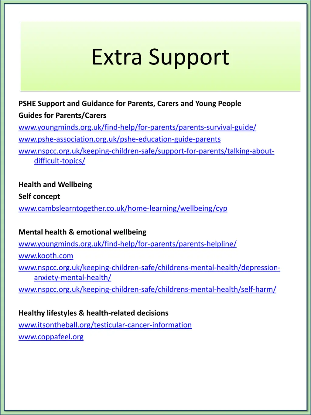 extra support