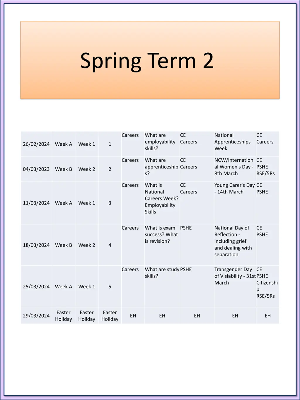 spring term 2