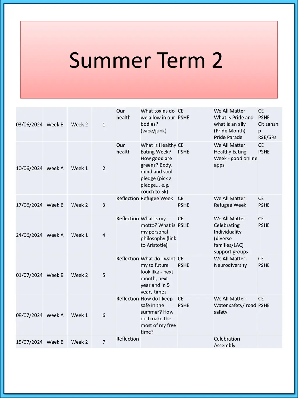 summer term 2