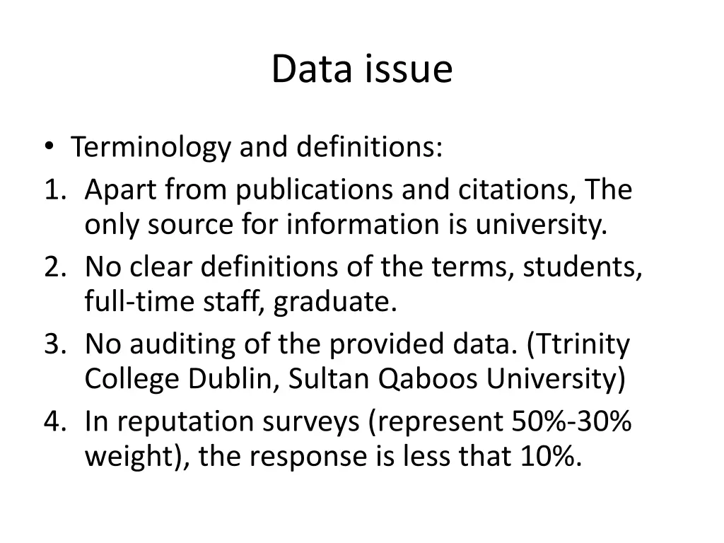 data issue