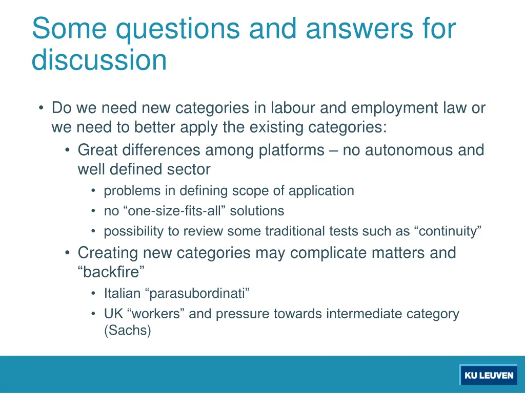 some questions and answers for discussion
