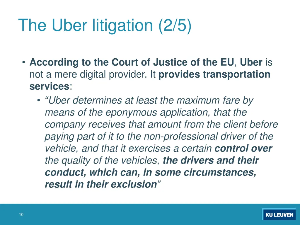 the uber litigation 2 5