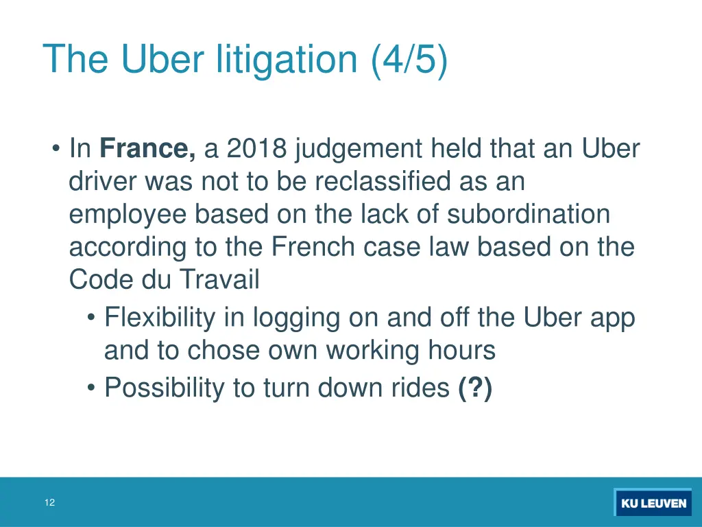 the uber litigation 4 5