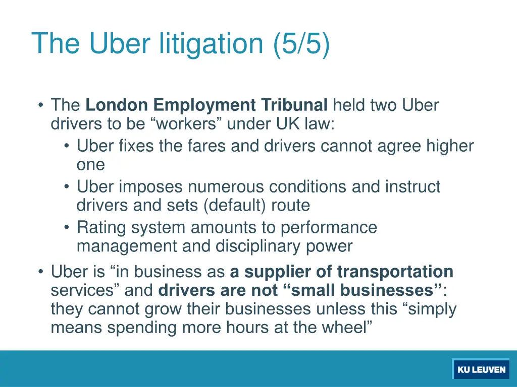 the uber litigation 5 5
