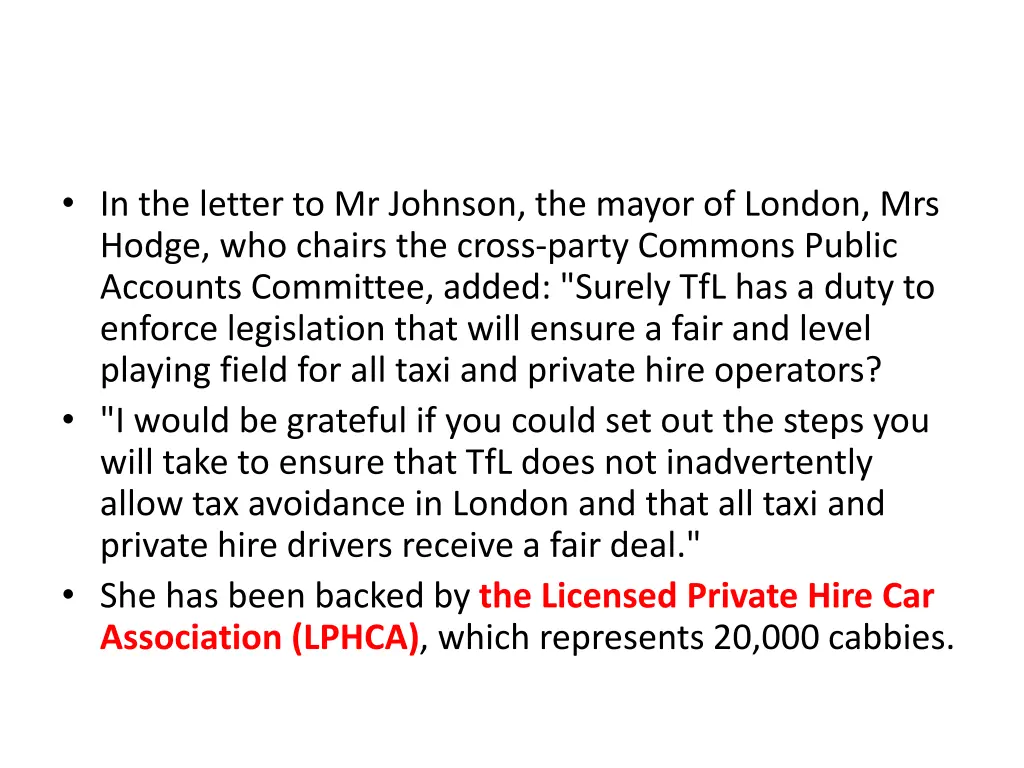 in the letter to mr johnson the mayor of london
