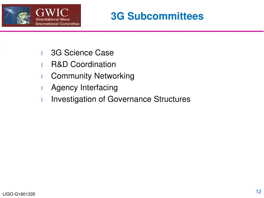 3g subcommittees