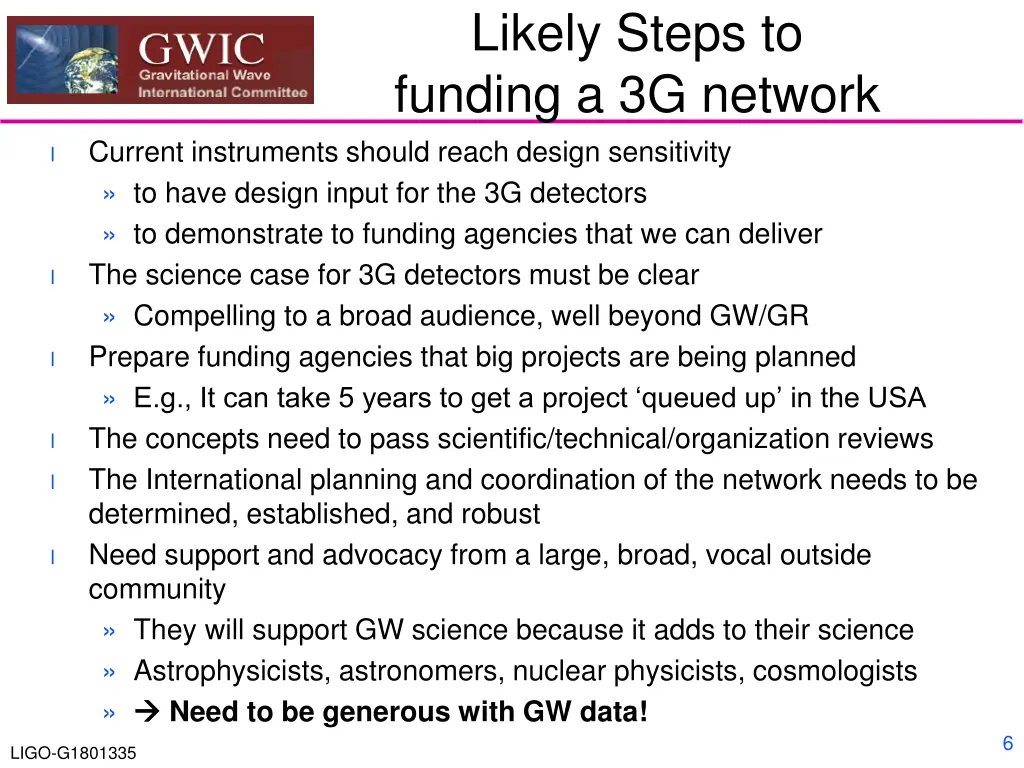 likely steps to funding a 3g network