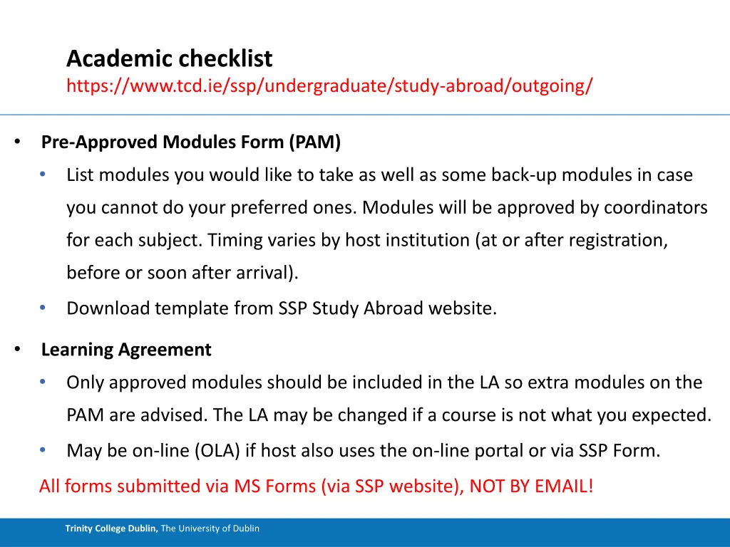 academic checklist https