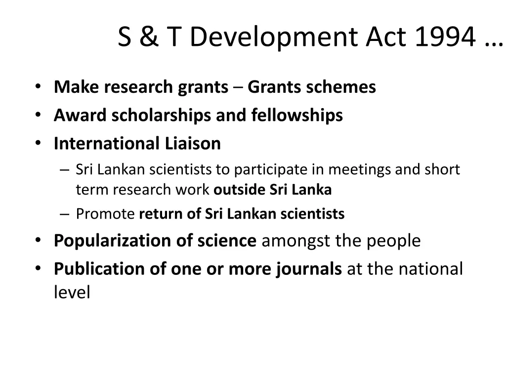 s t development act 1994