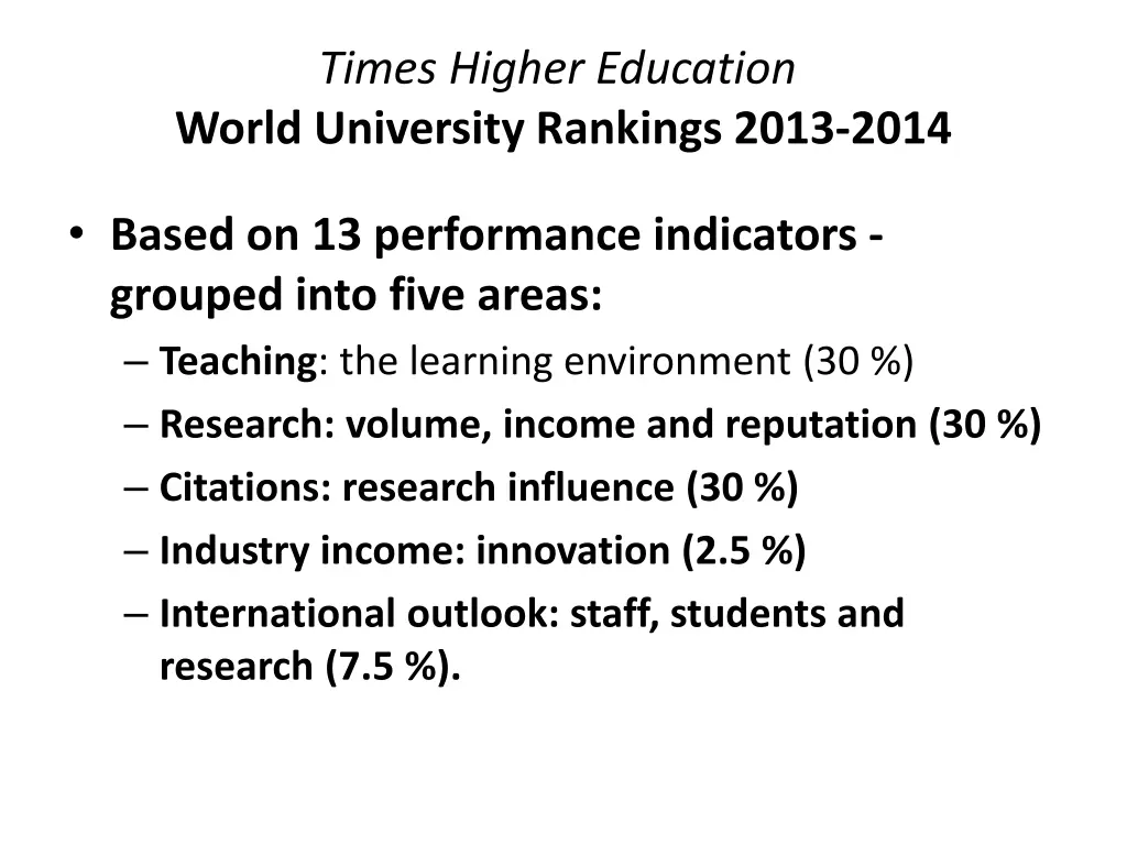 times higher education world university rankings