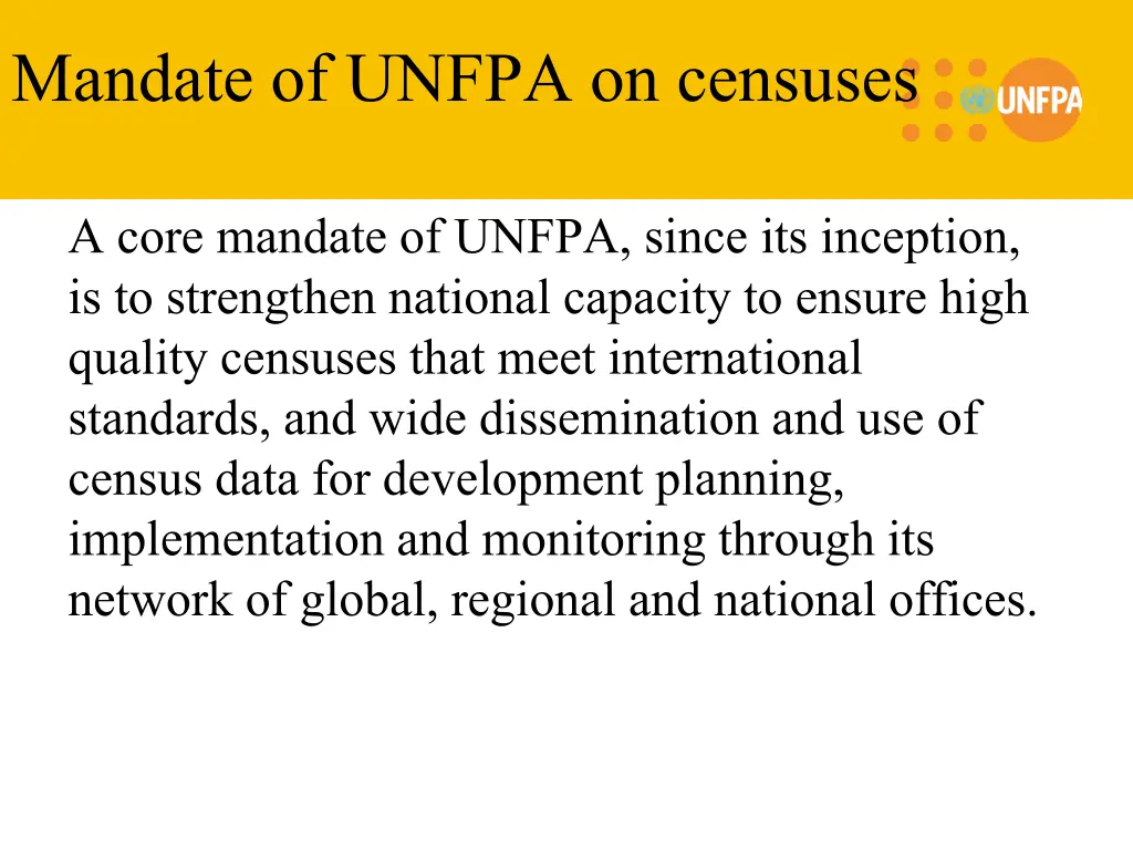 mandate of unfpa on censuses