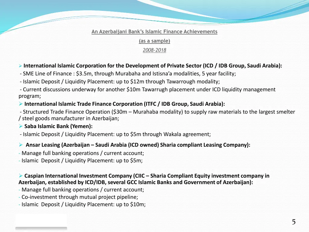 an azerbaijani bank s islamic finance achievements