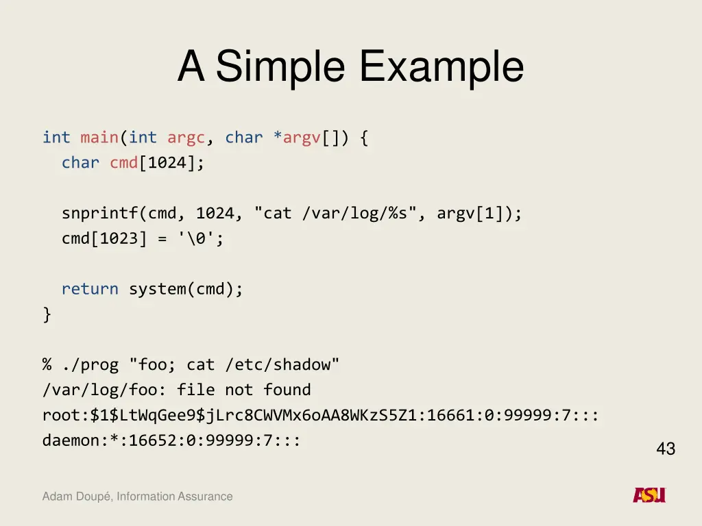 a simple example