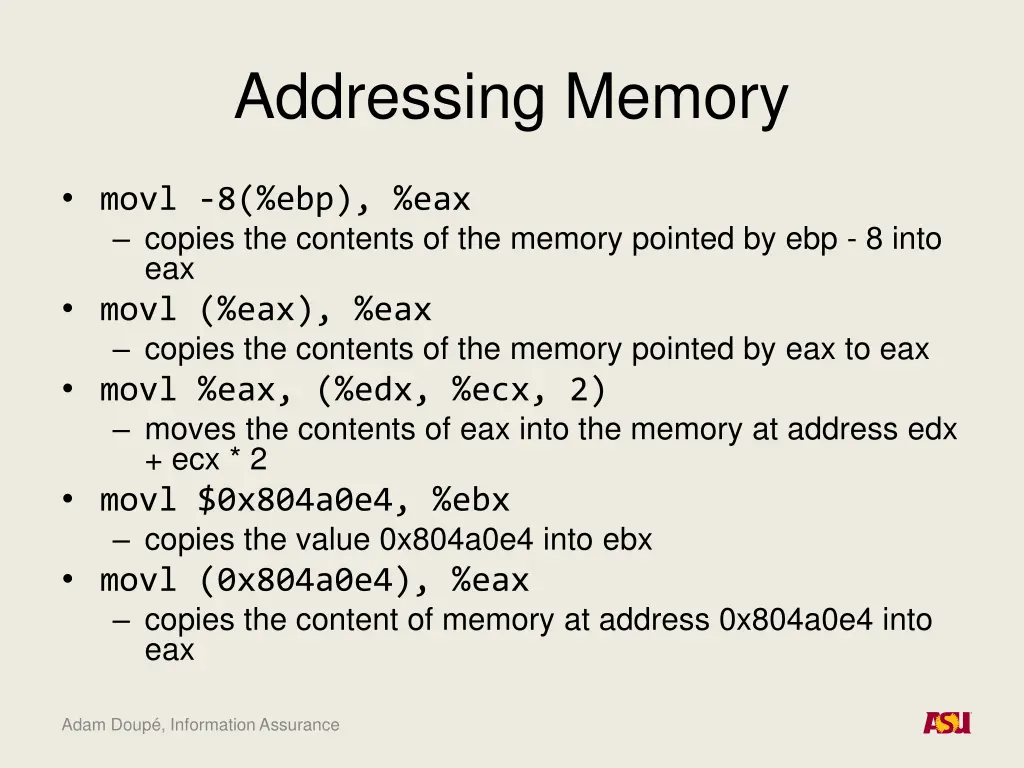 addressing memory 1