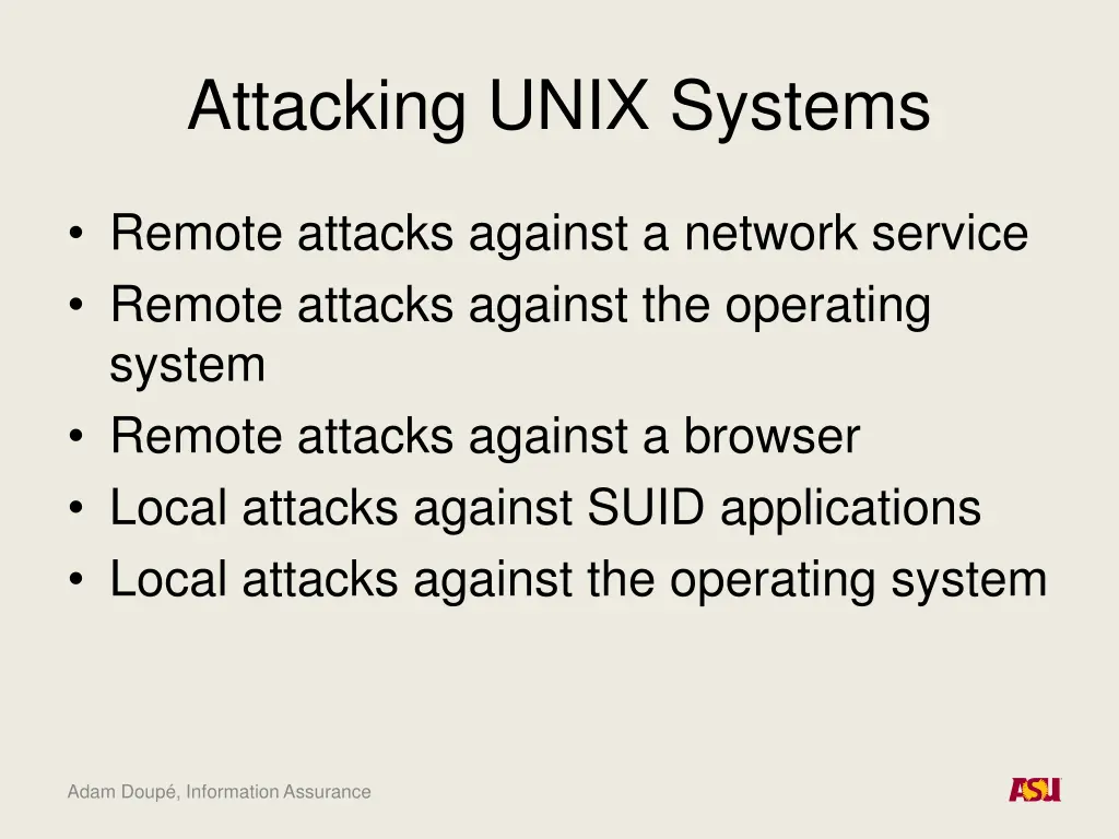 attacking unix systems