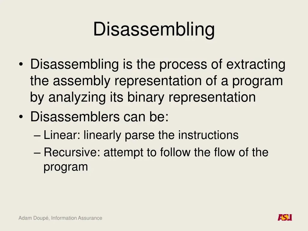 disassembling