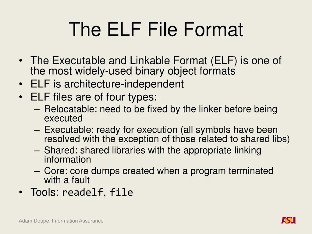 the elf file format