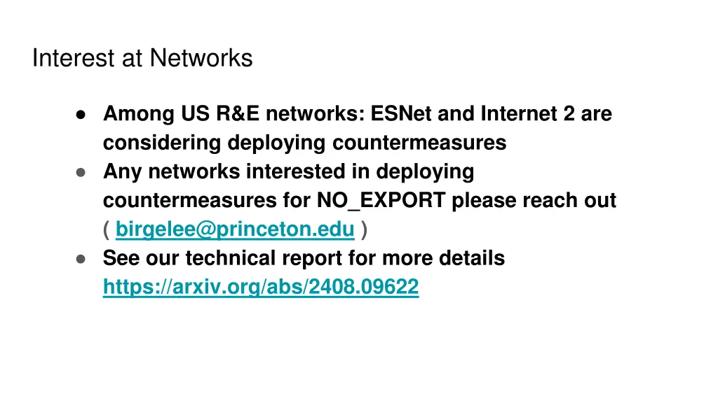 interest at networks