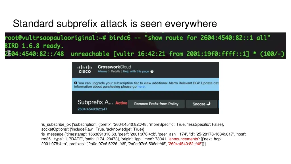 standard subprefix attack is seen everywhere