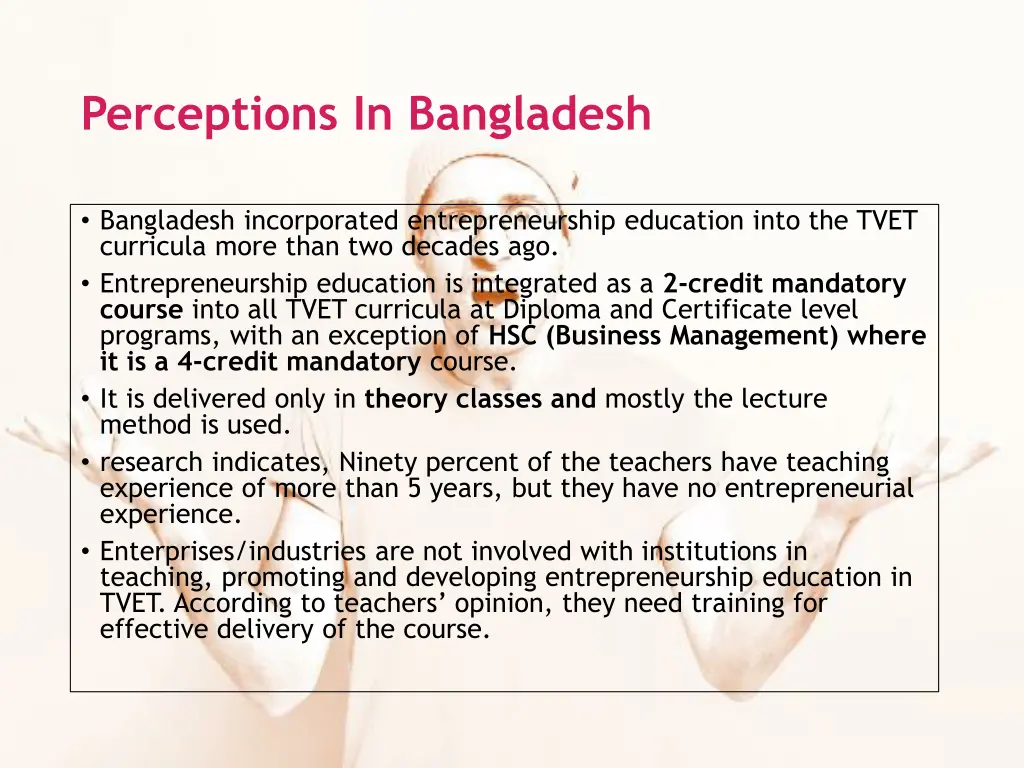 perceptions in bangladesh