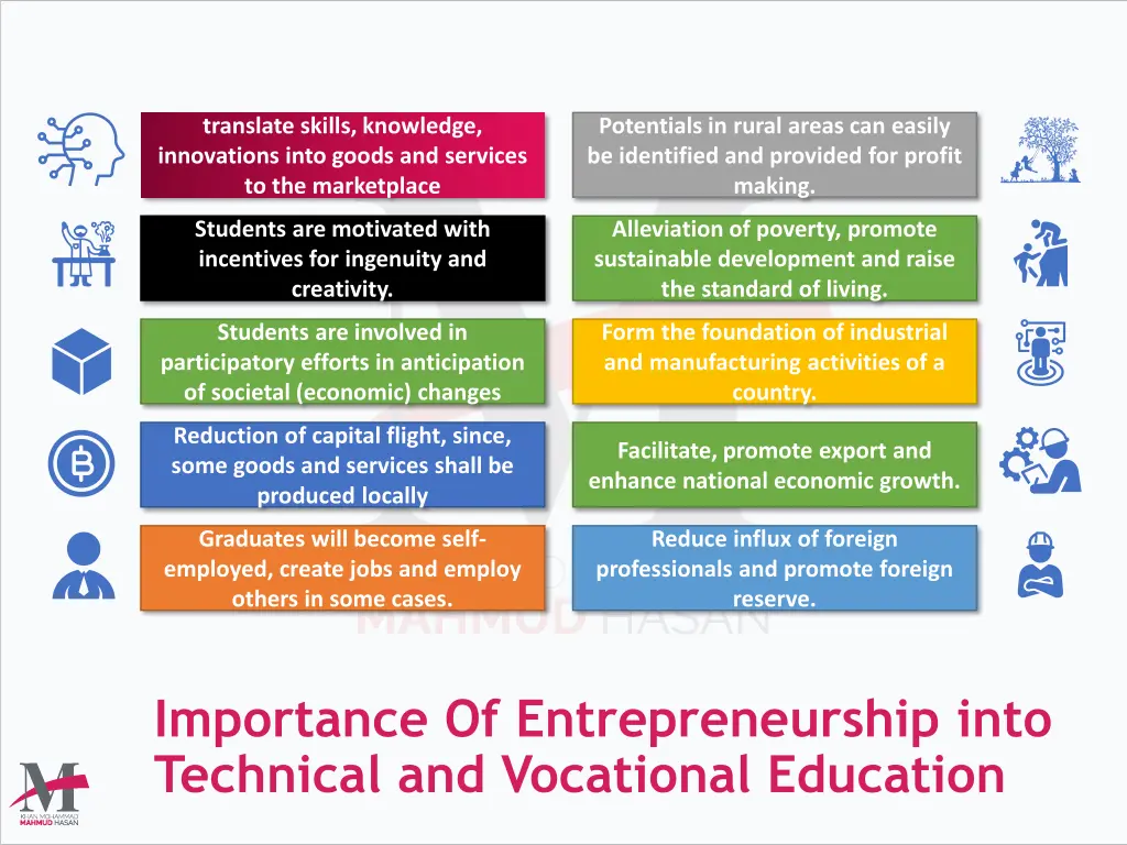 translate skills knowledge innovations into goods