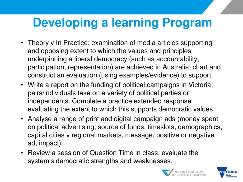 developing a learning program