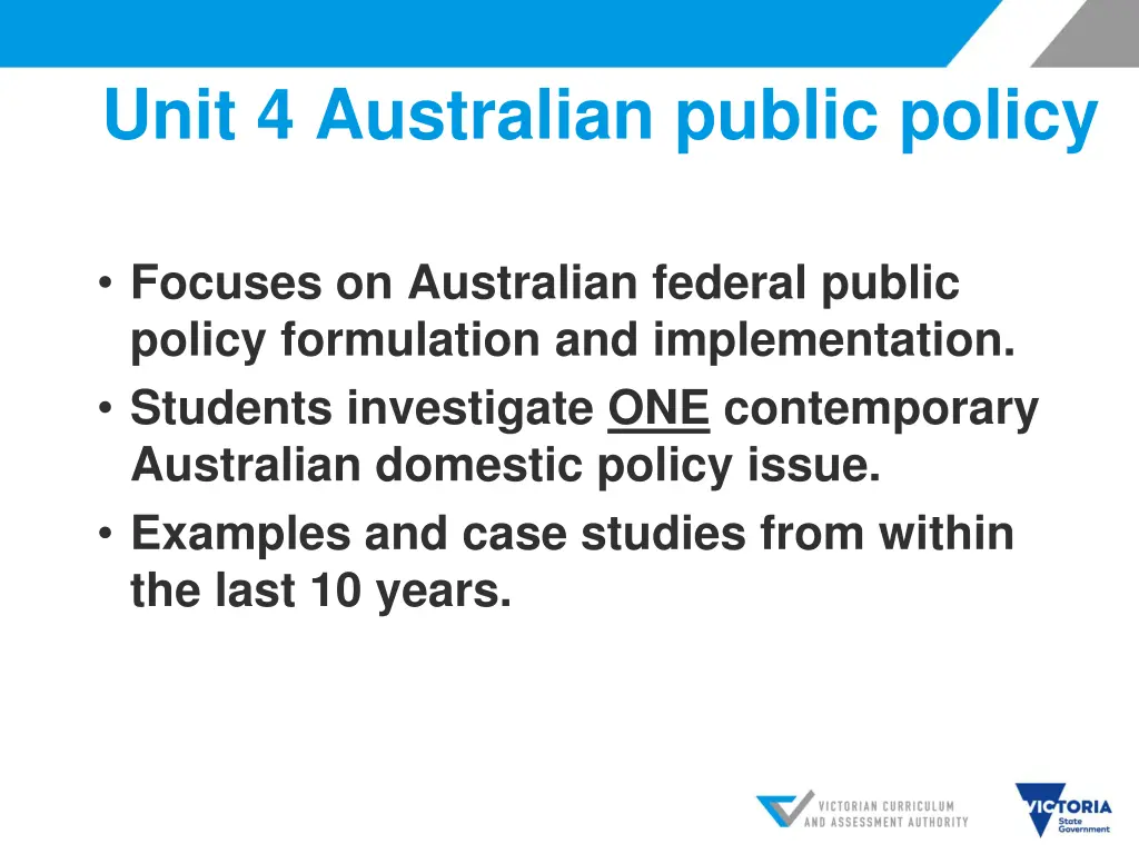 unit 4 australian public policy