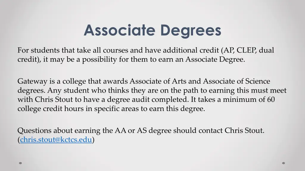 associate degrees