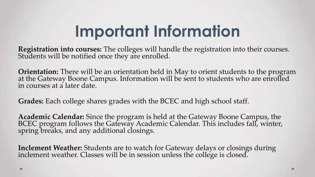 important information