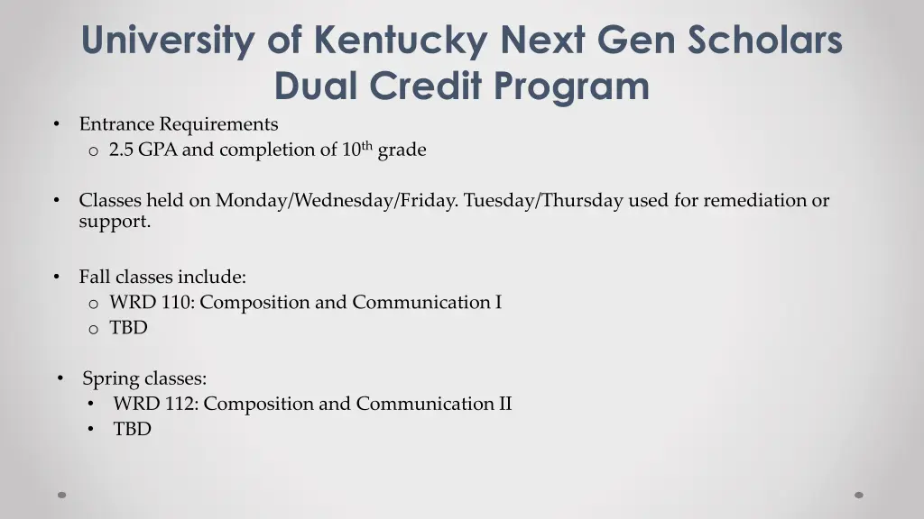 university of kentucky next gen scholars dual 1