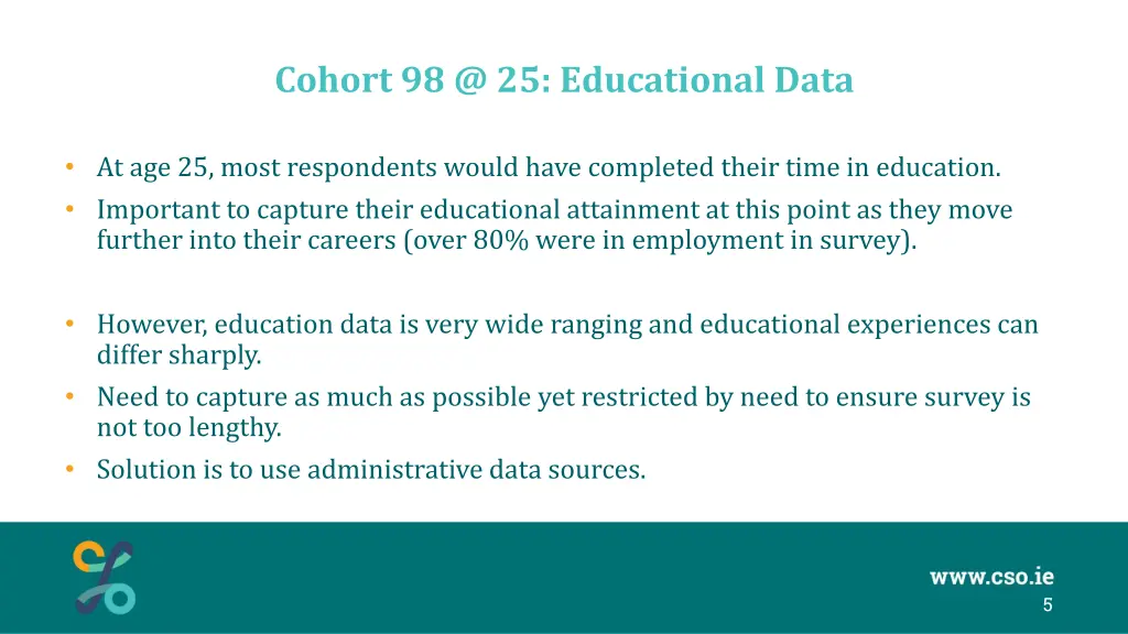 cohort 98 @ 25 educational data