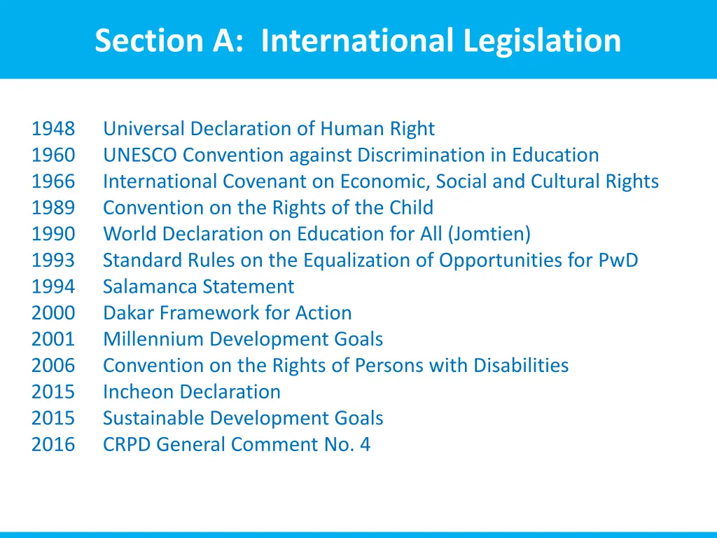 section a international legislation