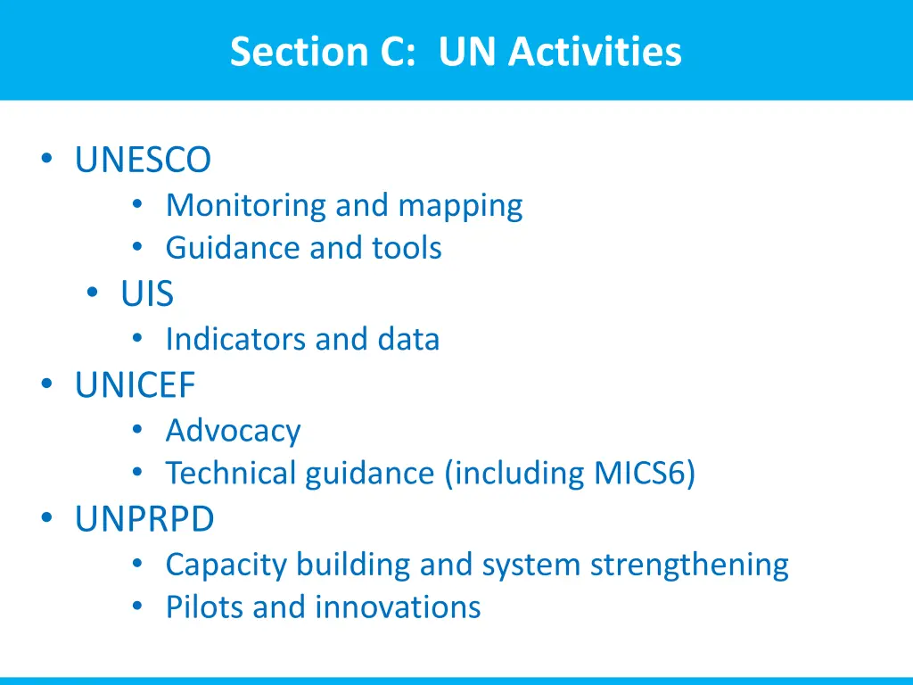 section c un activities