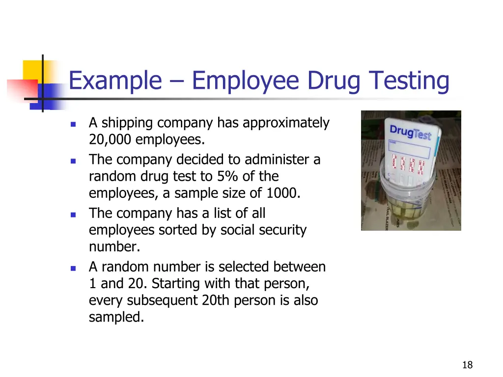 example employee drug testing