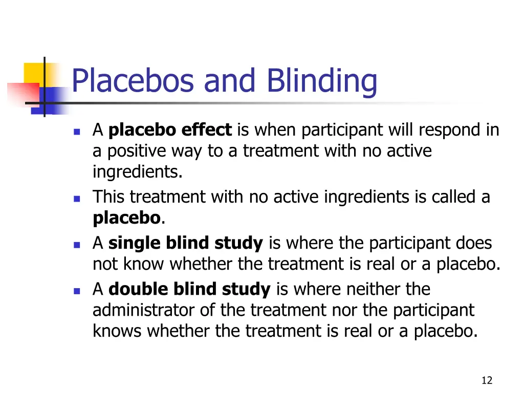 placebos and blinding