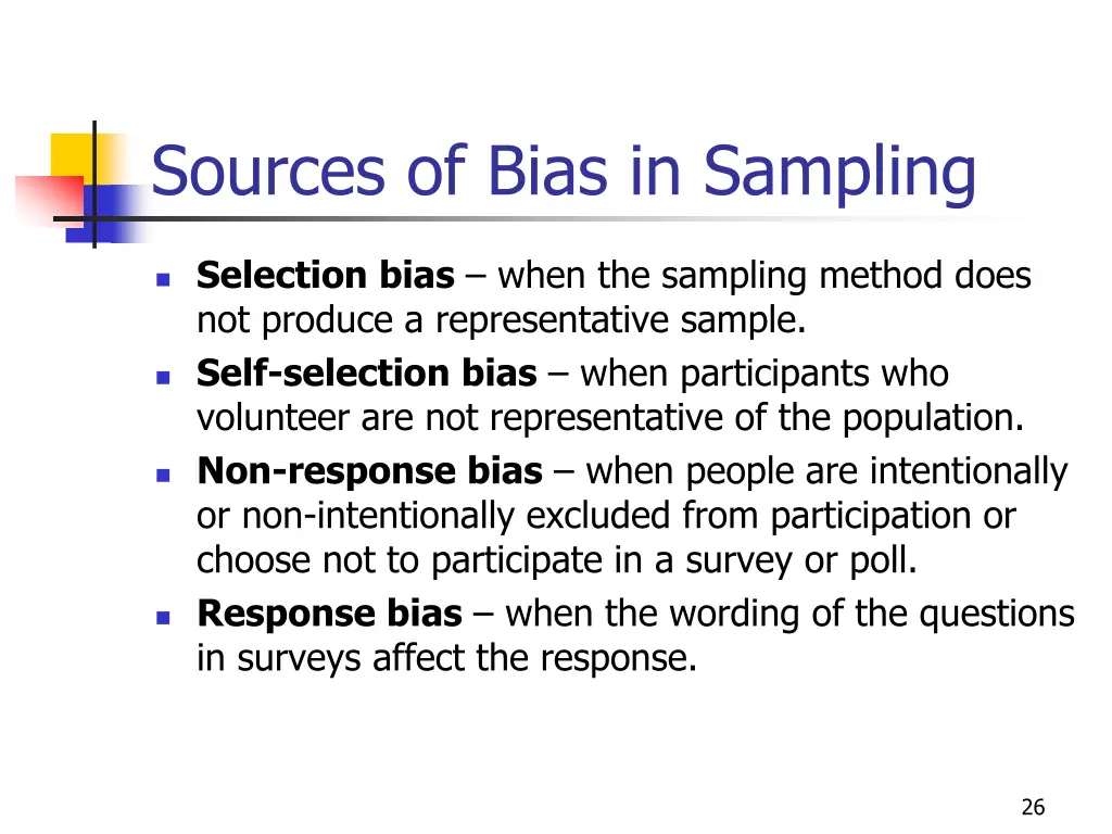 sources of bias in sampling