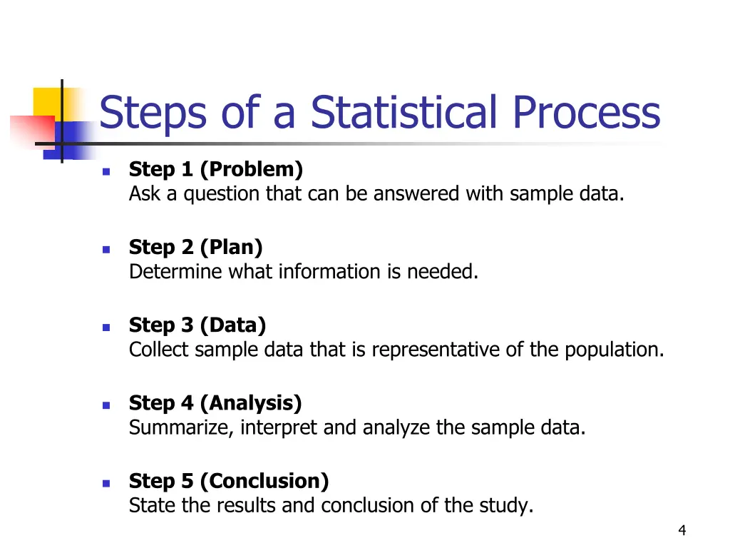 steps of a statistical process