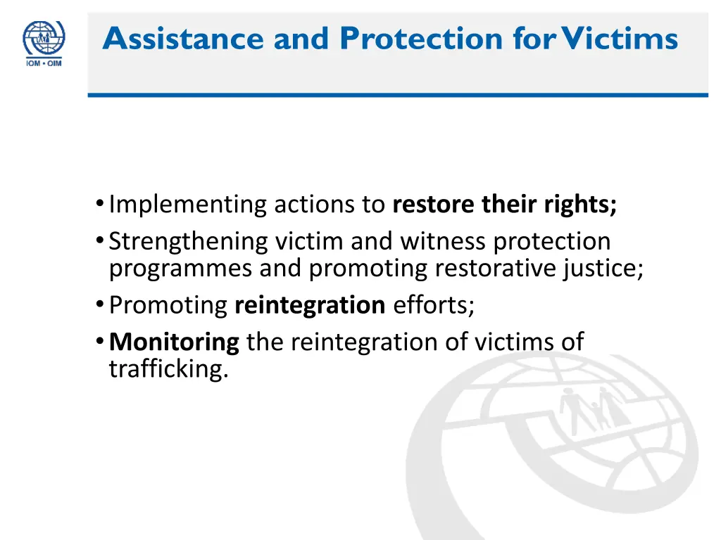 assistance and protection for victims