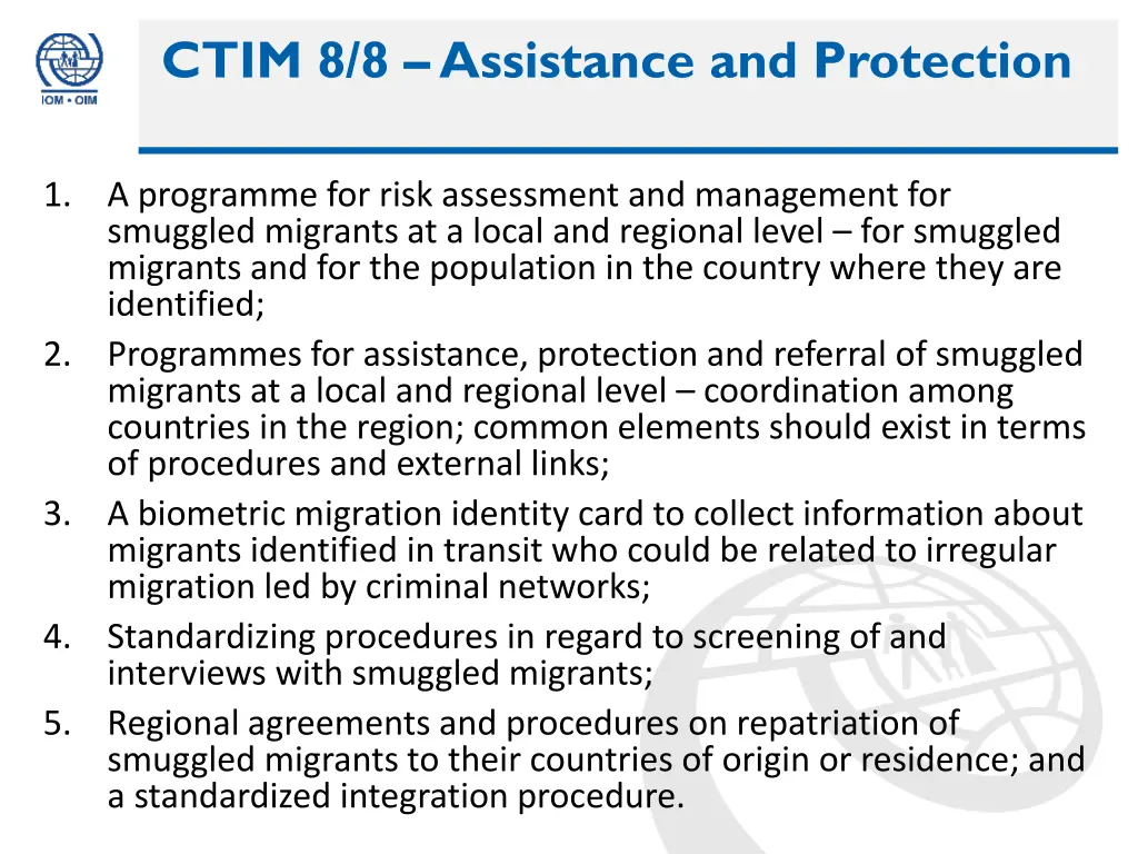 ctim 8 8 assistance and protection