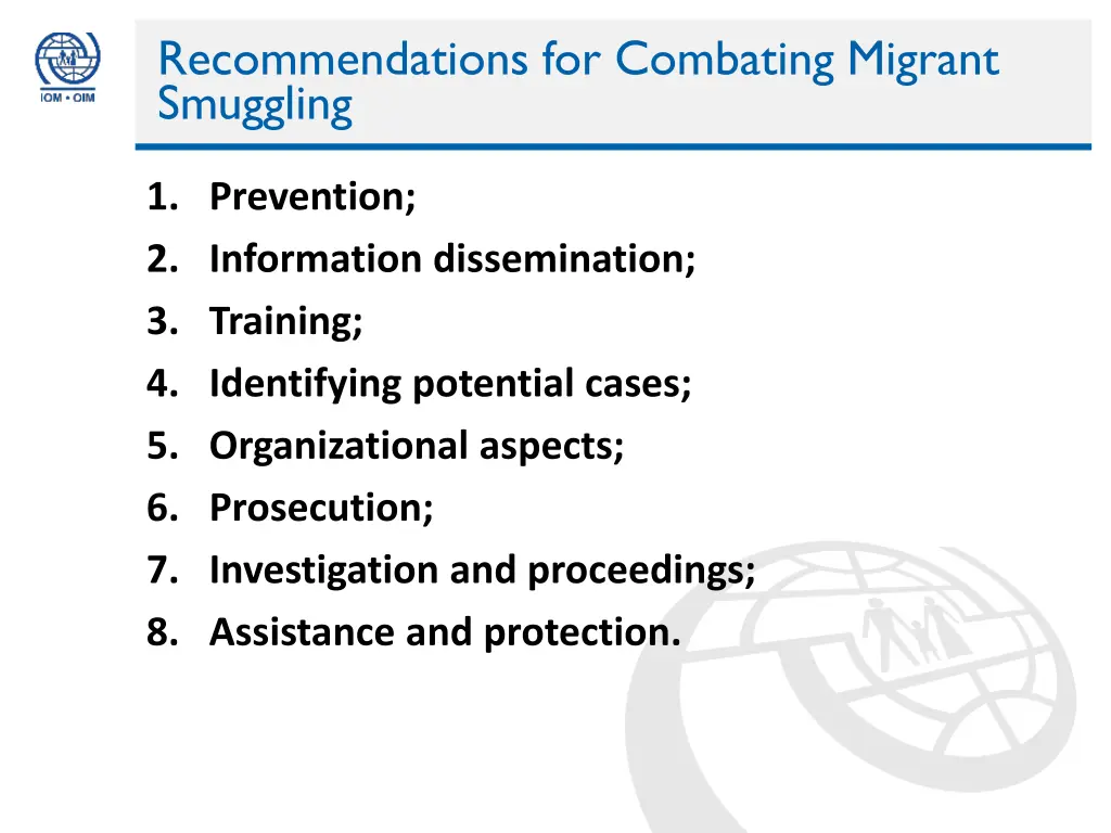 recommendations for combating migrant smuggling 1