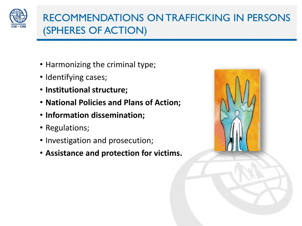 recommendations on trafficking in persons spheres